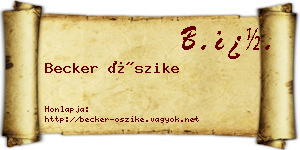 Becker Őszike névjegykártya